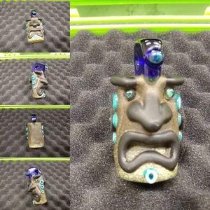 Hand Blown Tiki Glass Pendant Jewelry Fire Opal ✨